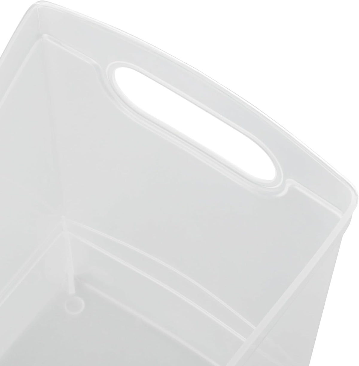 Modern Narrow Organizer Storage Bin, Clear Plastic Household Storage Container for Kitchen Pantry storage, Under Sink Bin, Bathroom/Laundry Room - Made In USA - 2 Pack (Narrow - 13” X 9” X 6”)