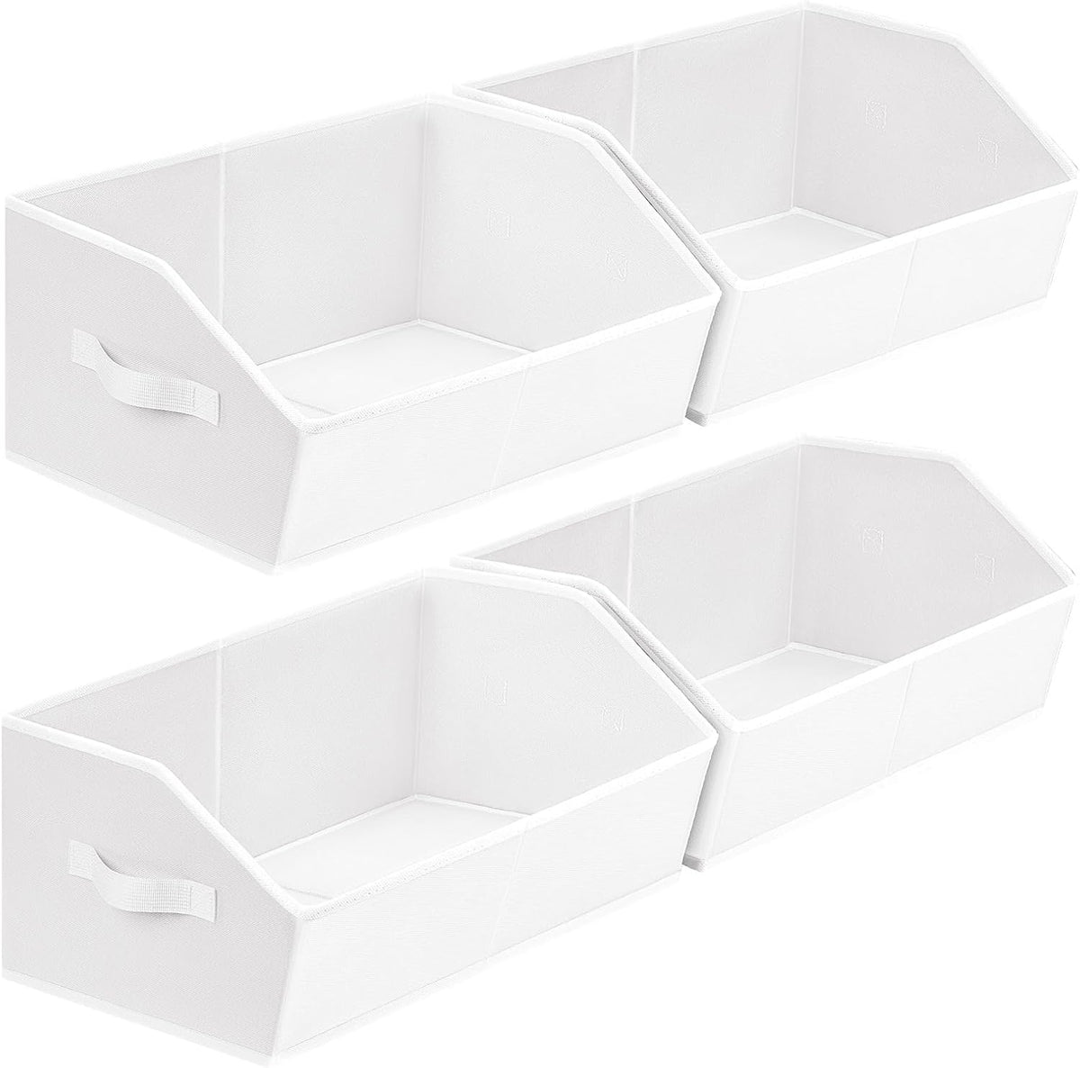 Homsorout Closet Organizers Bins 6 Packs - Large Closet Shelf Organizer with Handles, Fabric Trapezoid Storage Bins, Collapsible Storage Cubes for Clothes, Towels, Light Gray