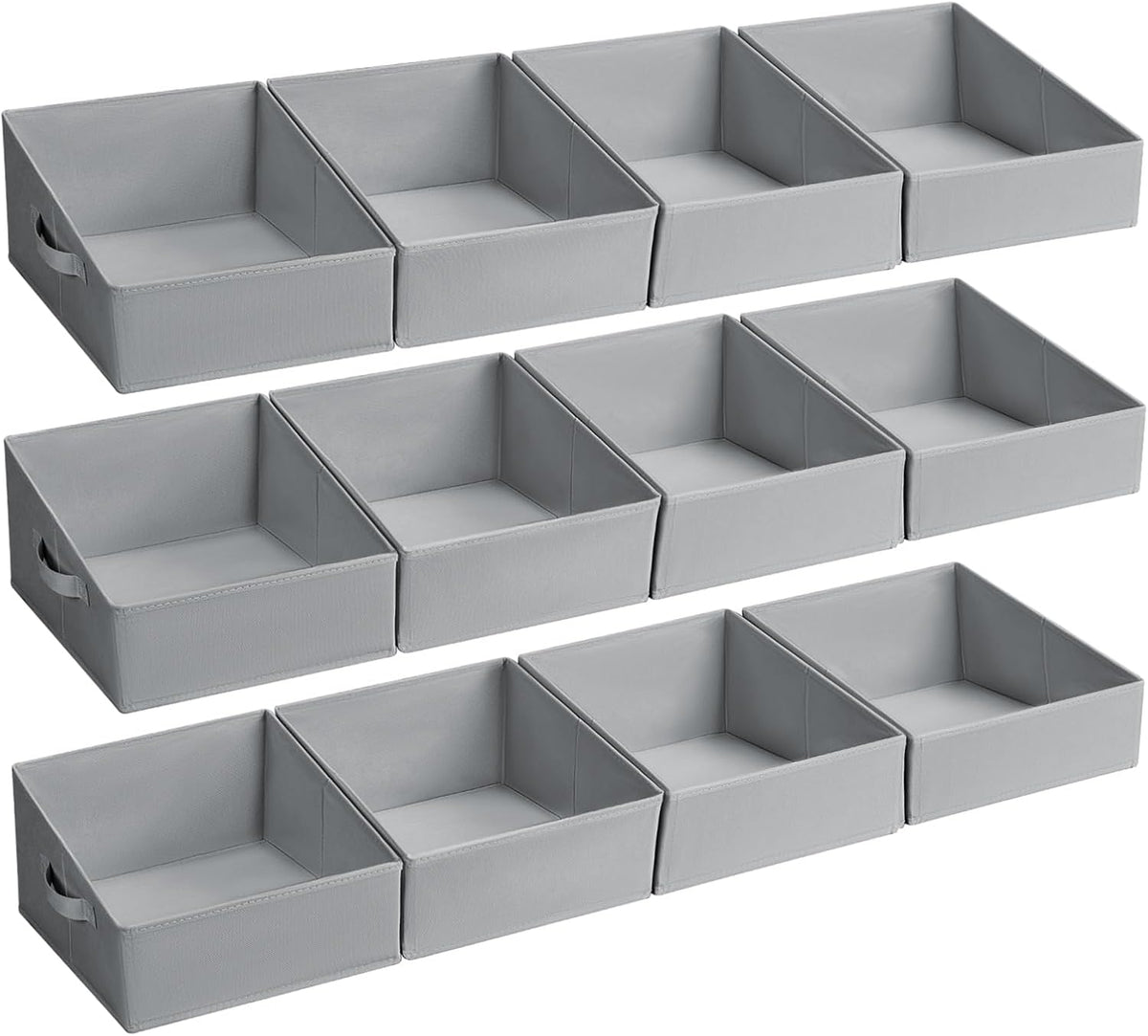DIMJ Closet Storage Bins - Fabric Storage Baskets for Shelves, Collapsible Closet Organizers and Storage with Handles, Trapezoid Shelf Organization Storage Cubes for Purse, Toys, Books, Towel, Socks