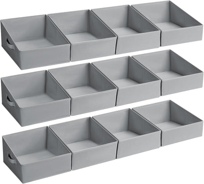 DIMJ Closet Storage Bins - Fabric Storage Baskets for Shelves, Collapsible Closet Organizers and Storage with Handles, Trapezoid Shelf Organization Storage Cubes for Purse, Toys, Books, Towel, Socks