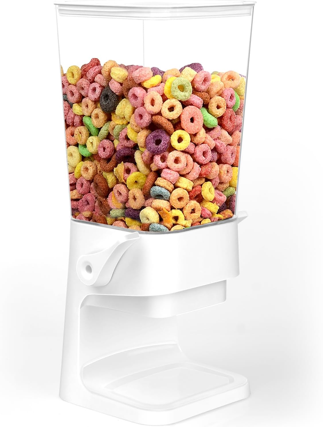 Cereal Dispenser Countertop With Bowls and Spoons Cereal Containers Storage for Pantry Snack Organizer Dry Food Storage Container with Lid for Kitchen Organization Oatmeal Nut Granola（1pcs White）