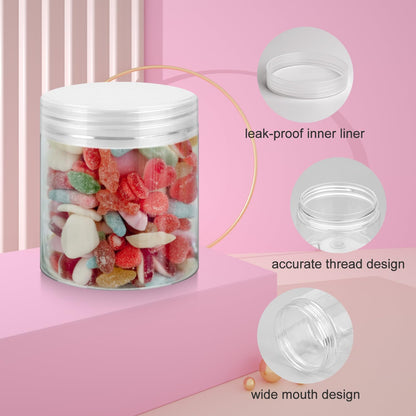 Loretoy 36 Pack 2 OZ Plastic Jars with Lids, BPA Free, Reusable, Refillable Transparent Cosmetic Containers for Bath Salts, Cosmetics, Powders, Beauty Product and Small Accessories