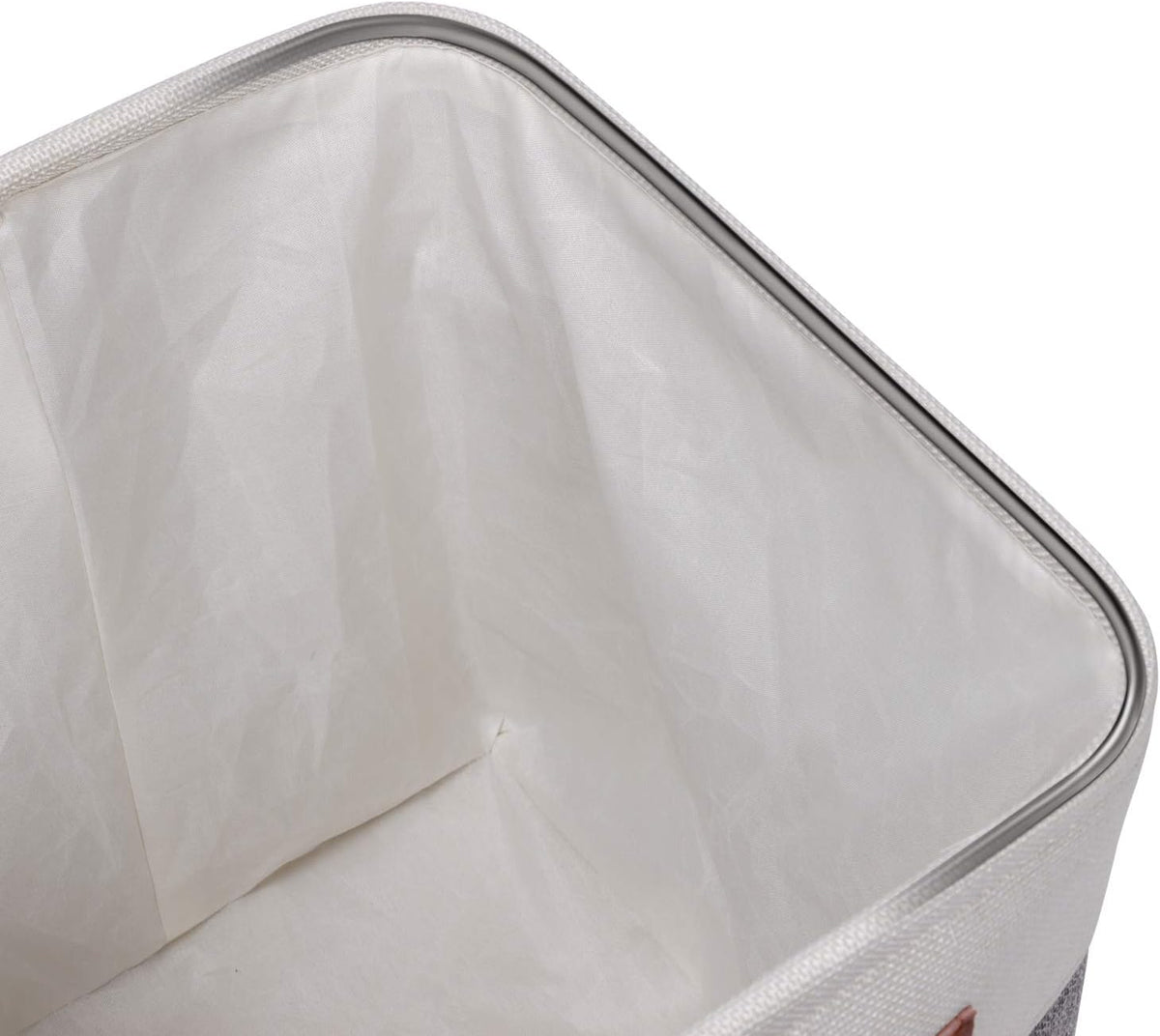 Univivi 4PC Small Fabric Storage Bins,15x6x5 inch Long Narrow Storage Baskets with PU Handles for Closet,Cabinet,Countertop Organizing Small Items (Gray,15x6x5 inch)