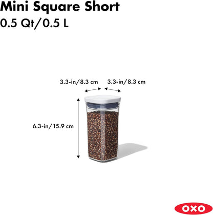 OXO Good Grips POP Container - Airtight Food Storage - Small Square Tall 2.3 Qt Ideal for spaghetti, linguini and lasagna