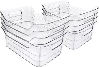Acrylic Pantry Storage Bins, Storage Bins for Cabinets, Clear Bins for Pantry, Cabinets, Organizing, Fridge, Kitchen (7.9” x 5.5” x 3.2”)