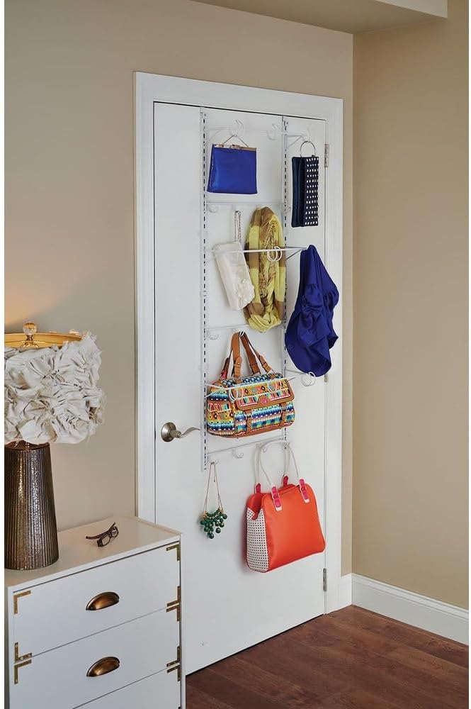 ClosetMaid 97535 Wall or Door Adjustable (8) Basket Organizer, 6.614-Inch D x 77.165-Inch H x 17.992-Inch W, White