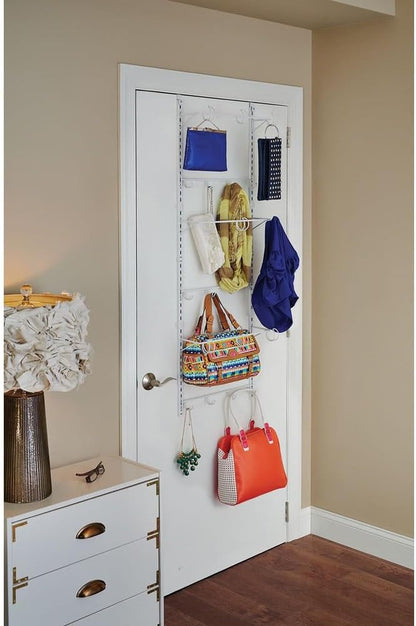 ClosetMaid 97535 Wall or Door Adjustable (8) Basket Organizer, 6.614-Inch D x 77.165-Inch H x 17.992-Inch W, White