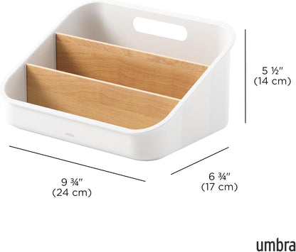 Umbra Bellwood Packet Organizer, Divided Tray for Pantry Ingredients and Other Small Items, Made of Durable Plastic and Wood, Walnut/Black