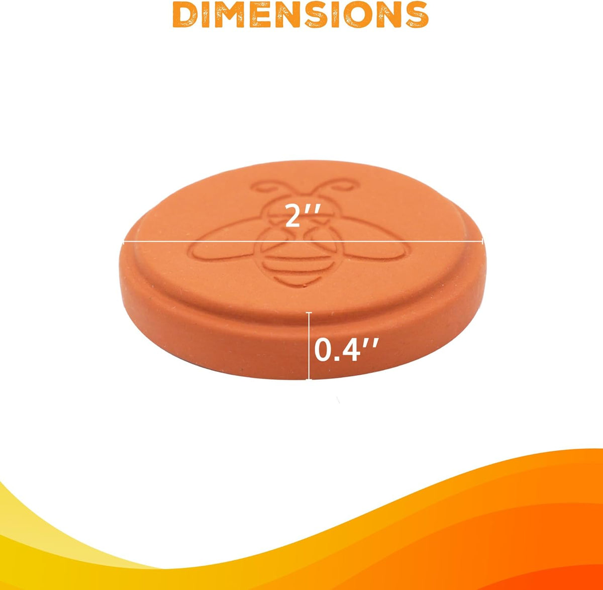 ENOLVO Terracotta Brown Sugar Saver- Brown Sugar Keeper Disc to Maintain Food Moisture in Storage Container - Terra Cotta Bear Softener Alternative (4 Pack)