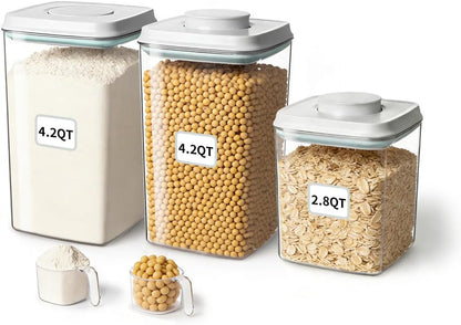 Airtight Food Storage Container with One-Touch Lid, 2.8 QT / 2.65 L Stackable BPA-Free PET for Coffee, Sugar, Spices & Pantry Organization.