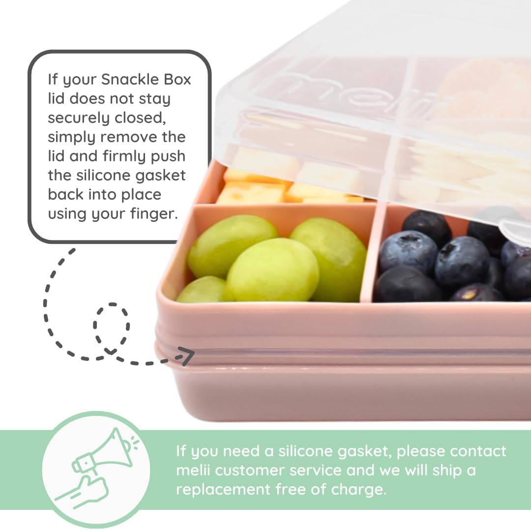 melii Snackle Box |12-Compartment Snack Container with Removable Dividers, BPA-Free Food Storage for Travel, School & On-the-Go Snacks, Kids & Family Organizer (Grey)