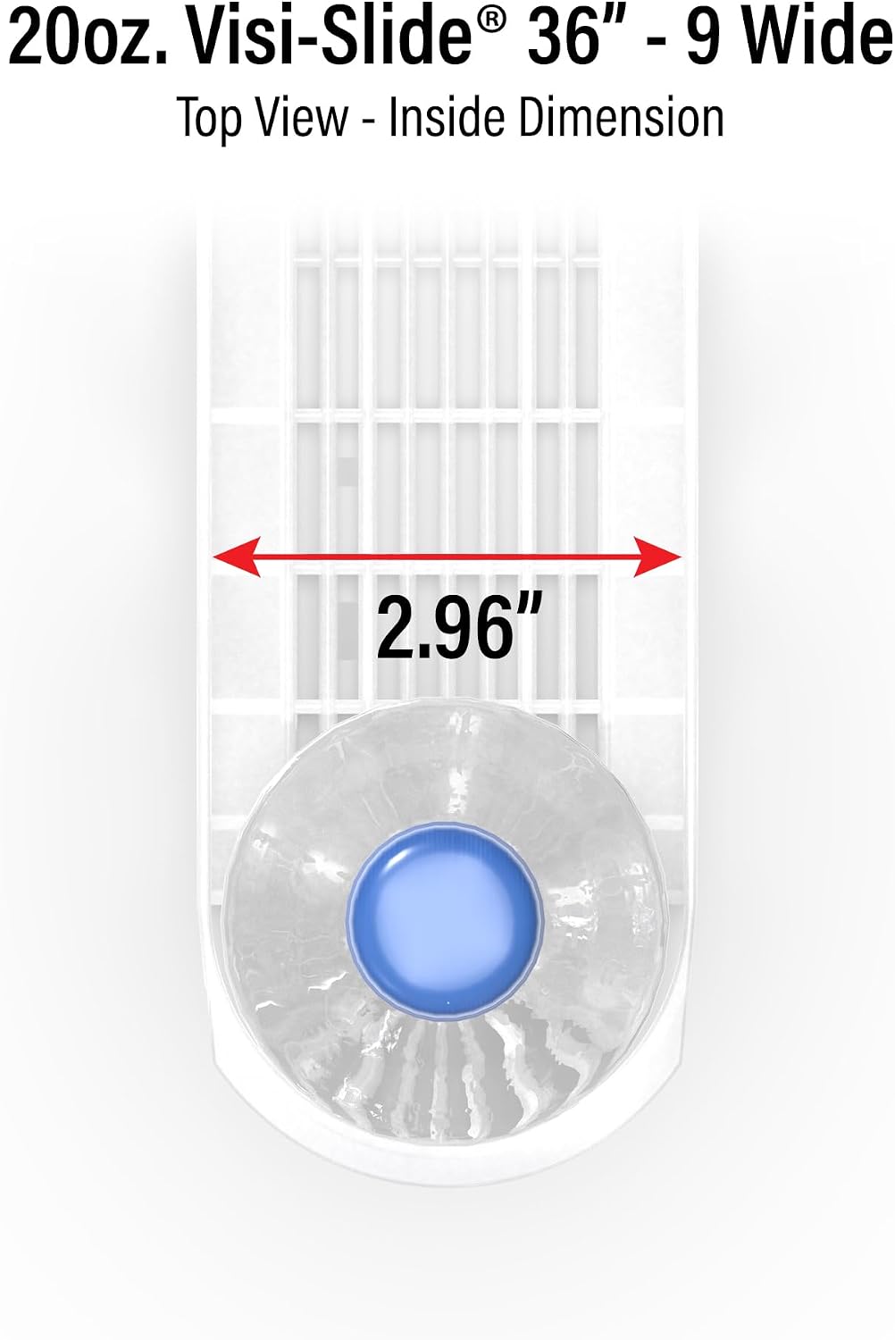 Visi-Slide 20oz Soda Beverage Dispenser - Gravity Fed Glide for Angled Shelves for Coolers, Commercial Refrigerators, Cold Vaults (Pack of 6) Drink Organizer for Cans, Bottles and More