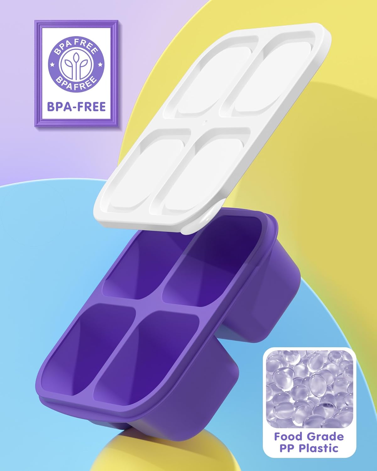 Canfanni 5 Pack Bento Snack Containers, 4 Compartment BPA-free Plastic Food Storage Containers, Divided Lunchable Container, Bento Lunch Box for Work and Travel