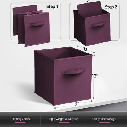 Sorbus Fabric Storage Cubes - 8 Foldable Storage Bins for Organizing Pantry, Cubbies, Toy Box - Clothes Storage & Closet Organizer - 11 Inch Collapsible Cube Baskets for Shelves with Handle
