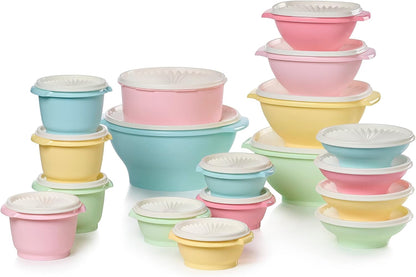 Tupperware Heritage Collection, New Food Storage Container Set in Vintage Pink, Dishwasher Safe and BPA Free (18 containers, 18 lids)