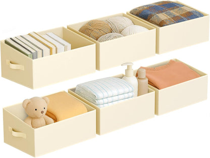 DIMJ Closet Storage Bins - Fabric Storage Baskets for Shelves, Collapsible Closet Organizers and Storage with Handles, Trapezoid Shelf Organization Storage Cubes for Purse, Toys, Books, Towel, Socks