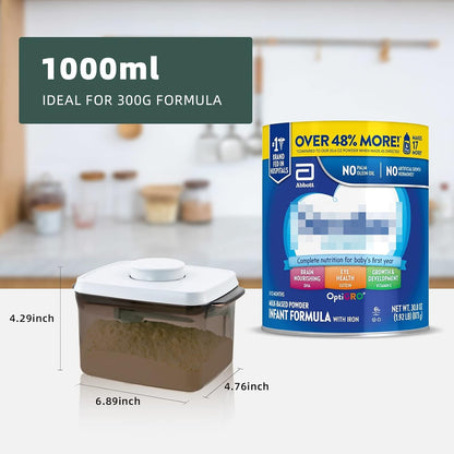 Formula Container to Go- 1700ml Pop Top Milk Powder Container, BPA-Free Airtight Formula Dispenser with Scoop and Scraper, 21OZ, 1.32LB, 600g, Clear