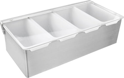 New Star Foodservice 48032 Stainless Steel Condiment Dispenser with 5 Compartments (No Ice Tray)
