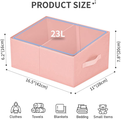 DIMJ Closet Storage Bins - Fabric Storage Baskets for Shelves, Collapsible Closet Organizers and Storage with Handles, Trapezoid Shelf Organization Storage Cubes for Purse, Toys, Books, Towel, Socks