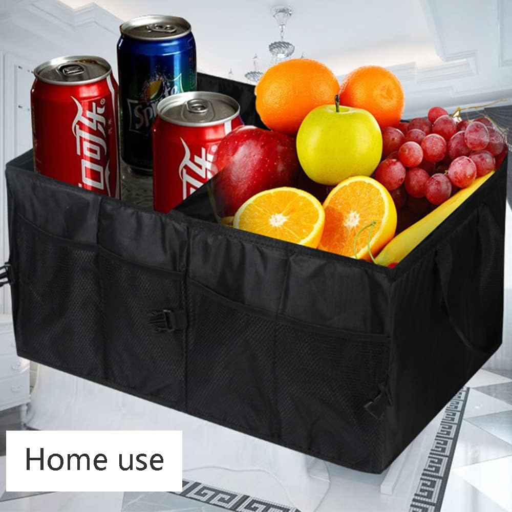 Trunk Organizer Car Basket Storage Tote Organizer Small Black Collapsible Snack Bins for Car SUV Sedan