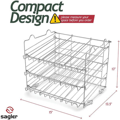 Sagler Stackable Pantry Can Organizer - 3-Tier Soda Can Organizer - Multifunctional Chrome-Finish Can Rack Organizer for Up to 36 Cans - For Pantry, Kitchen Cabinet, Countertop, Under Sink - 17x13x13