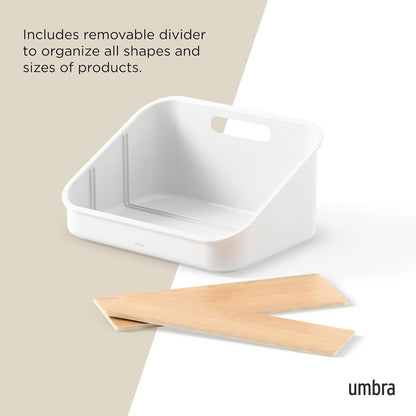 Umbra Bellwood Packet Organizer, Divided Tray for Pantry Ingredients and Other Small Items, Made of Durable Plastic and Wood, Walnut/Black