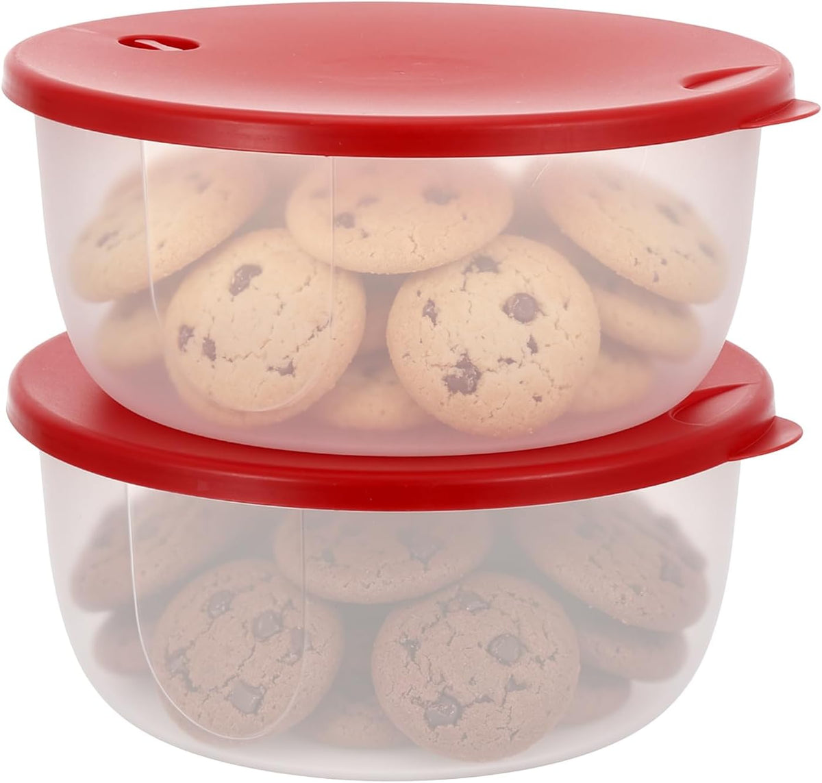2 Pack Cookie Storage Containers Airtight with Lips, 3.5 L Round Plastic Reusable Cookie Box, Leak-proof Muffin Carrier for Baked Goods, Cupcake Storage & Meal Prep