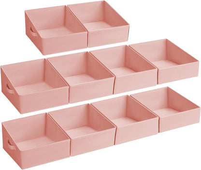 DIMJ Closet Storage Bins - Fabric Storage Baskets for Shelves, Collapsible Closet Organizers and Storage with Handles, Trapezoid Shelf Organization Storage Cubes for Purse, Toys, Books, Towel, Socks
