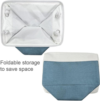 Fabric Storage Bins 12x8x5 inch [6-Pack] with Rope Handles - Decorative Baskets for Organizing