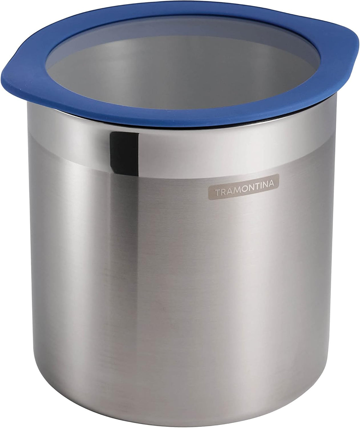 Tramontina 4-Piece Food Storage Containers with Silicone Lids, Stainless Steel Reusable Canister Set, Kitchen Pantry Organizer for Oats, Flour, Cereal, Sugar, Snacks (Blue)