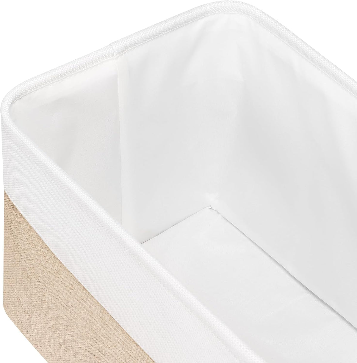 Univivi 4PC Small Fabric Storage Bins,15x6x5 inch Long Narrow Storage Baskets with PU Handles for Closet,Cabinet,Countertop Organizing Small Items (Gray,15x6x5 inch)