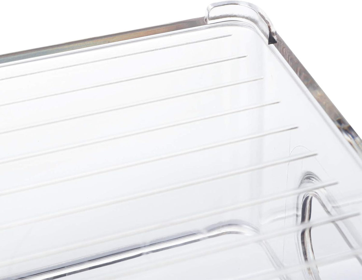 Kingrol 8 Pack Plastic Storage Bins for Freezer, Pantry, Countertop, Cabinet Organization, Stackable Food Storage Organizer with Handles, BPA Free, 10 x 6 x 3 Inch, 10 x 4 x 3 Inch