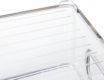 Kingrol 8 Pack Plastic Storage Bins for Freezer, Pantry, Countertop, Cabinet Organization, Stackable Food Storage Organizer with Handles, BPA Free, 10 x 6 x 3 Inch, 10 x 4 x 3 Inch