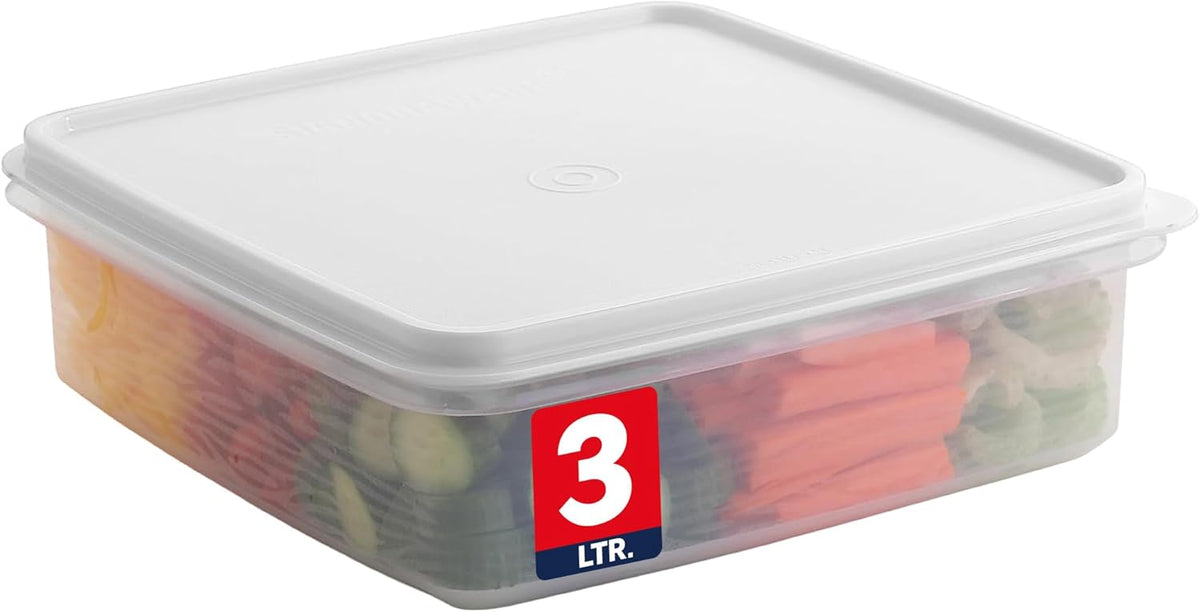 SIGNORA WARE Plastic Storage Container with Lid – 3L Cupcake Carrier – Leakproof Cookie Container Airtight – BPA-Free Plastic Container with Lid for Food Storage, Meal Prep, Leftovers, Cupcakes