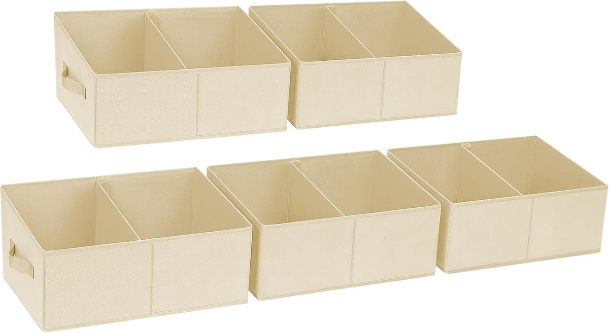 DIMJ Closet Storage Bins - Fabric Storage Baskets for Shelves, Collapsible Closet Organizers and Storage with Handles, Trapezoid Shelf Organization Storage Cubes for Purse, Toys, Books, Towel, Socks