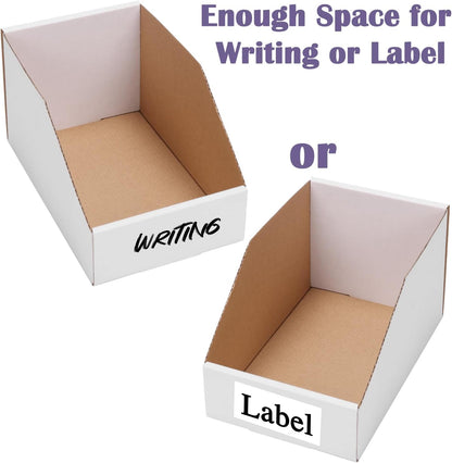 EXYGLO Cardboard Boxes, Pack of 35 Corrugated Storage Bins 12x6x4.5 inch Pantry Organizer Bins for Shelves Garage Office Organization