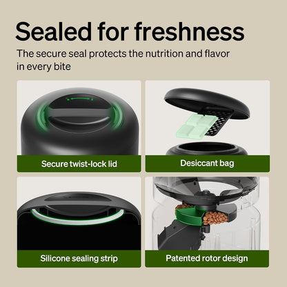 Automatic Cat Feeder, 5G WiFi Automatic Dog Food Dispenser with Freshness Preservation, 5L Timed Pet Feeder with Low Food Sensor, Up to 10 Meals Per Day, Granary Black