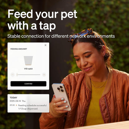 Automatic Cat Feeder, 5G WiFi Automatic Dog Food Dispenser with Freshness Preservation, 5L Timed Pet Feeder with Low Food Sensor, Up to 10 Meals Per Day, Granary Black
