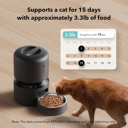 Automatic Cat Feeder, 5G WiFi Automatic Dog Food Dispenser with Freshness Preservation, 5L Timed Pet Feeder with Low Food Sensor, Up to 10 Meals Per Day, Granary Black
