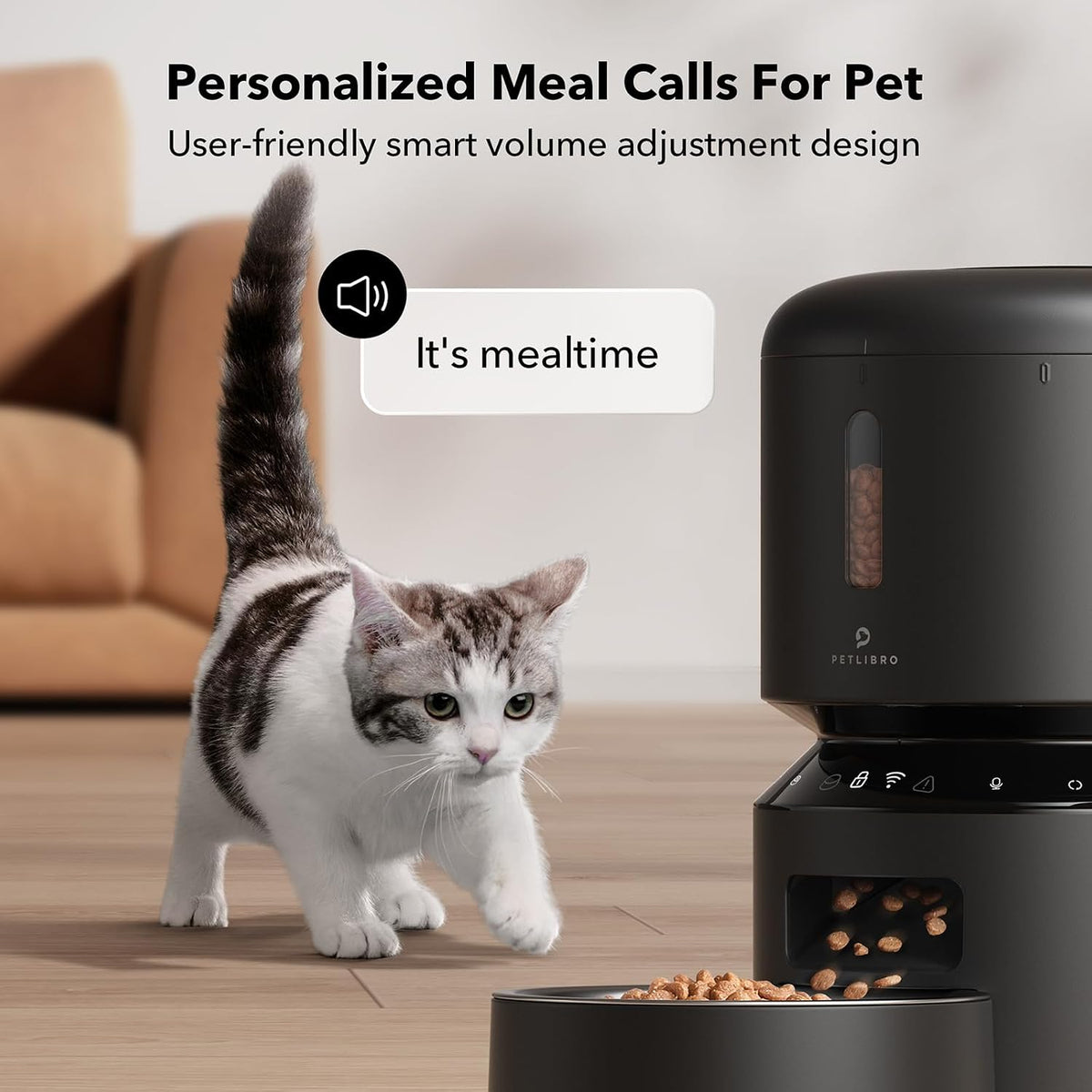 Automatic Cat Feeder, 5G WiFi Automatic Dog Food Dispenser with Freshness Preservation, 5L Timed Pet Feeder with Low Food Sensor, Up to 10 Meals Per Day, Granary Black