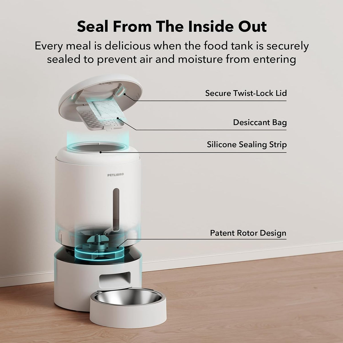 Automatic Cat Feeder, 5G WiFi Automatic Dog Food Dispenser with Freshness Preservation, 5L Timed Pet Feeder with Low Food Sensor, Up to 10 Meals Per Day, Granary Black