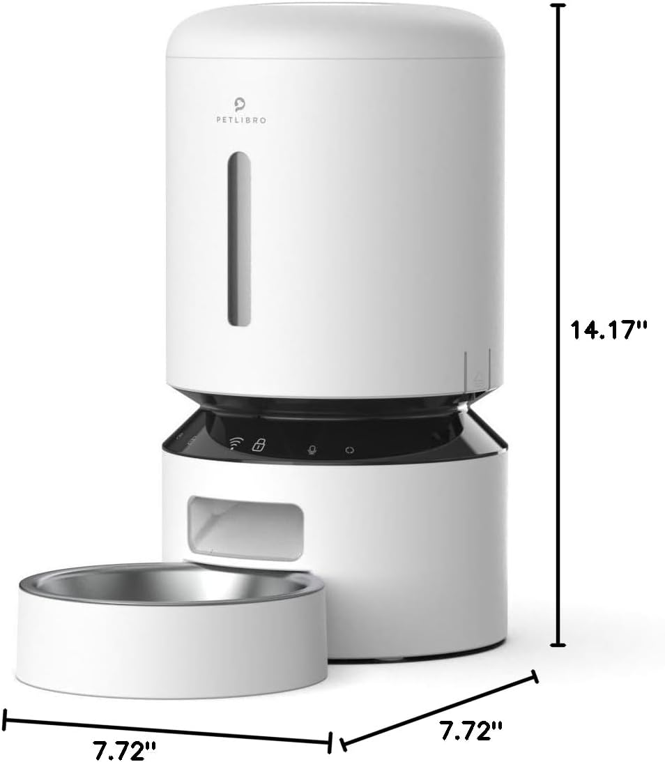Automatic Cat Feeder, 5G WiFi Automatic Dog Food Dispenser with Freshness Preservation, 5L Timed Pet Feeder with Low Food Sensor, Up to 10 Meals Per Day, Granary Black