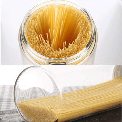 3Pcs Clear Plastic Food Storage Jar with Lid, Plastic Spaghetti Pasta Containers with Screw on Lids for Dry Goods, Noodles, Spices and More