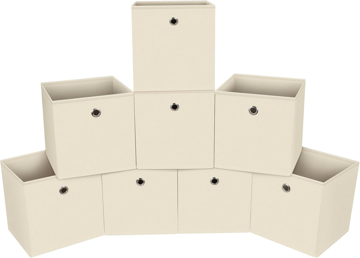 Black Foldable Storage Cubes Bins ,11 Inch Cloth Storage Cube Fabric Storage Box Cubes Organizer Baskets with Handles for Home Organizer Set of 3 (Black)