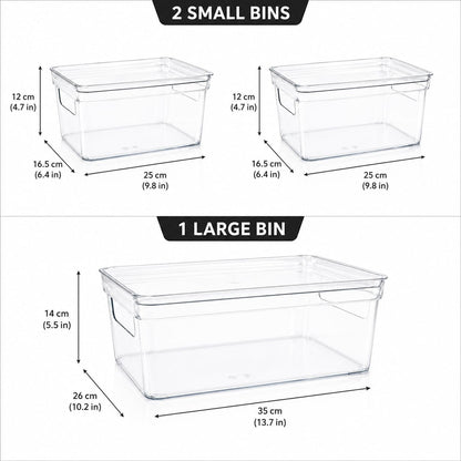 Baking Supplies Storage Containers 3Pc,Baking Kits with Handles&Lid for Adult,Stackable Bakeware Organizer Storage Bins,BPA Free Baking Accessories,Kitchen,Pantry Storage and Organization Box