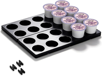 Berglander Coffee Pod Holder Drawer 20 K Cup, Coffee Capsule Organizer for Drawer, Plastic Coffee Pod Storage Organizer for Kitchen Drawer Holders for Nespresso for Kitchen