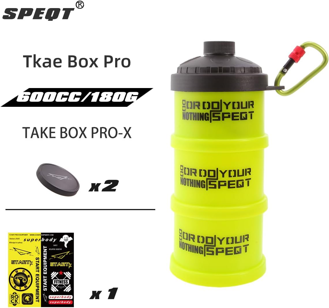 Protein Powder Stackable Container,with Carabiner&Carrying Lanyard,Twist Lock Supplement Storage,Portable Protein Powder Container To Go for Pre/Post Workout,Fitness,Travel,Gym