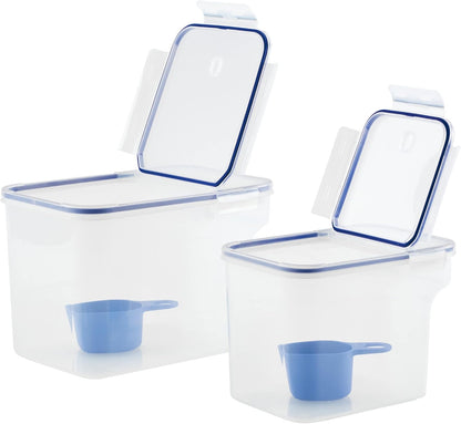 LOCK & LOCK Easy Essentials Food lids (flip-top) / Pantry Storage/Airtight containers, BPA Free, top-16.5 Cup-for Cereal, Clear