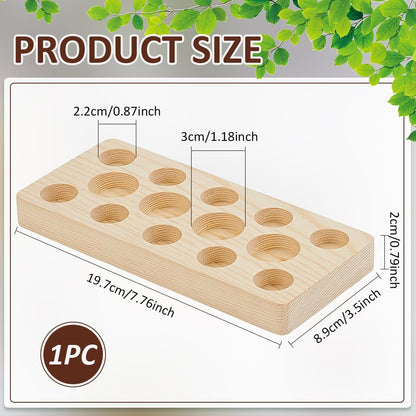 BENECREAT 3-Tier Essential Oil Display Stand, Wooden Essential Oil Organizer, Tabletop Storage Rack for 5-20ml Bottles, Nail Polish Compact Shelf, 6.7x11.8x2 inches