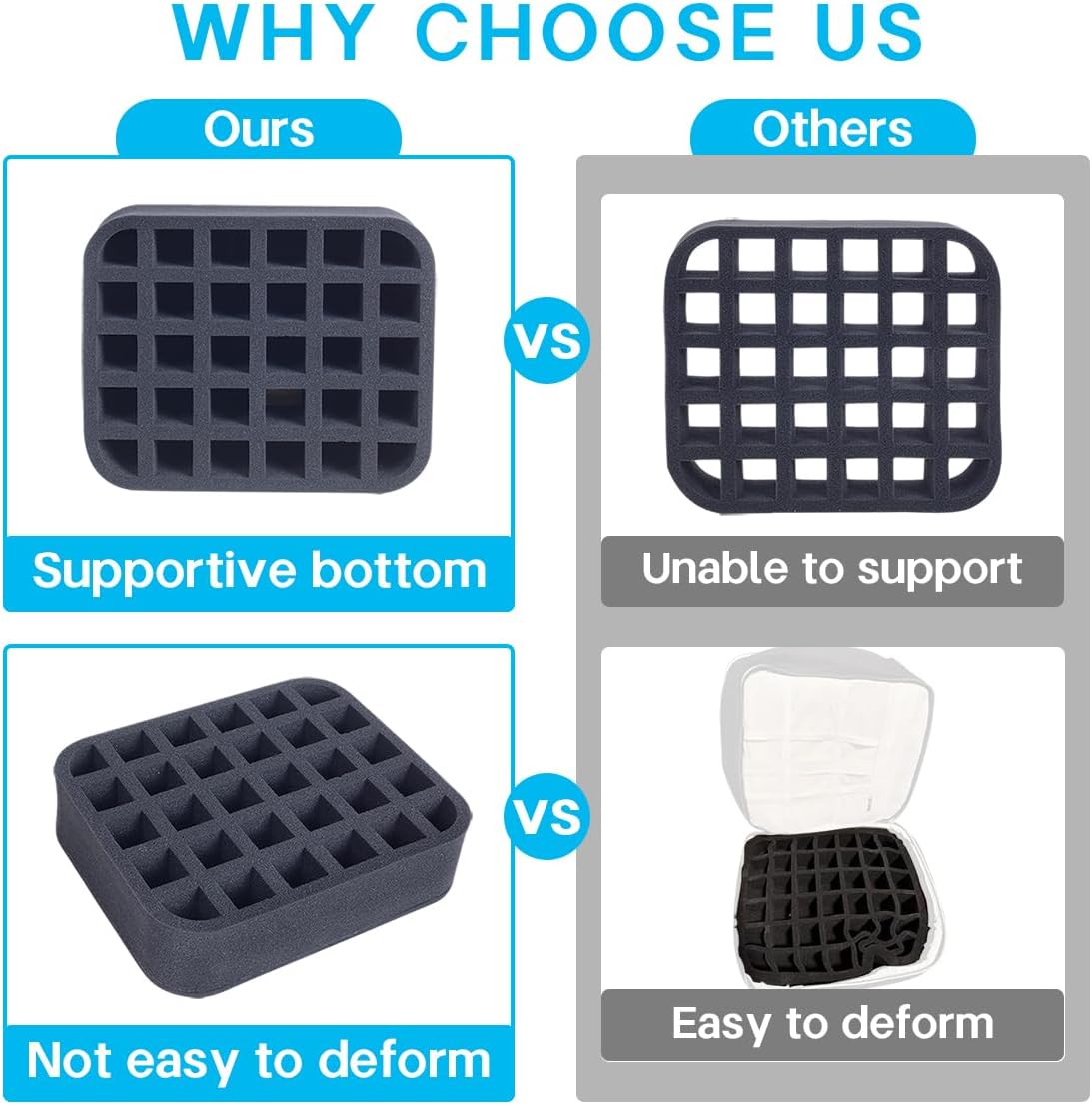 2 Pack Nail Polish Organizer Holder Foam Pad with Slots for Storage 60 Bottles (15ml/0.5fl.oz) Nail Polish or Essential Oil Tray for Drawers Black